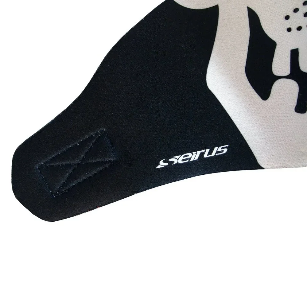 Seirus Neoprene Face Mask w/ Skull Print, Size XS Black & White